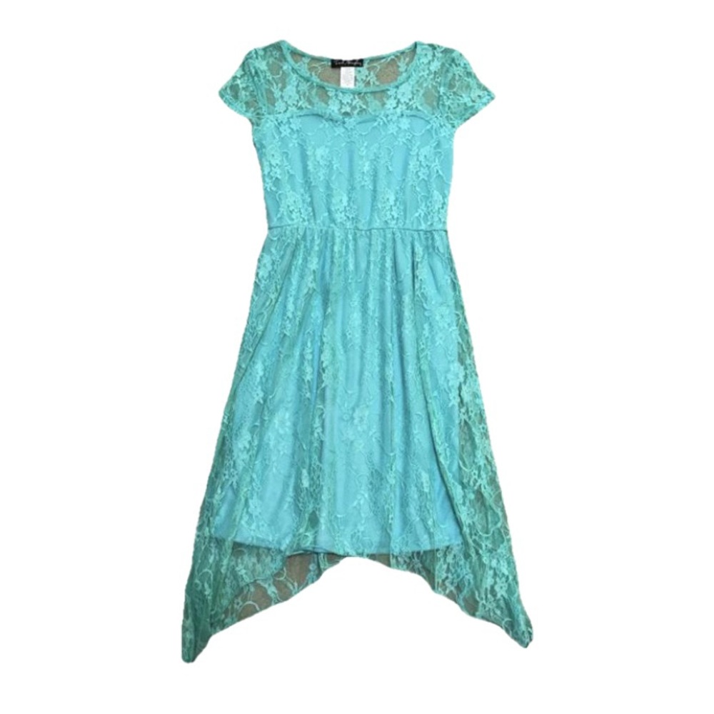 French Atmosphere Blue Lace Dress